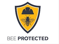 bee protected logo on a white background